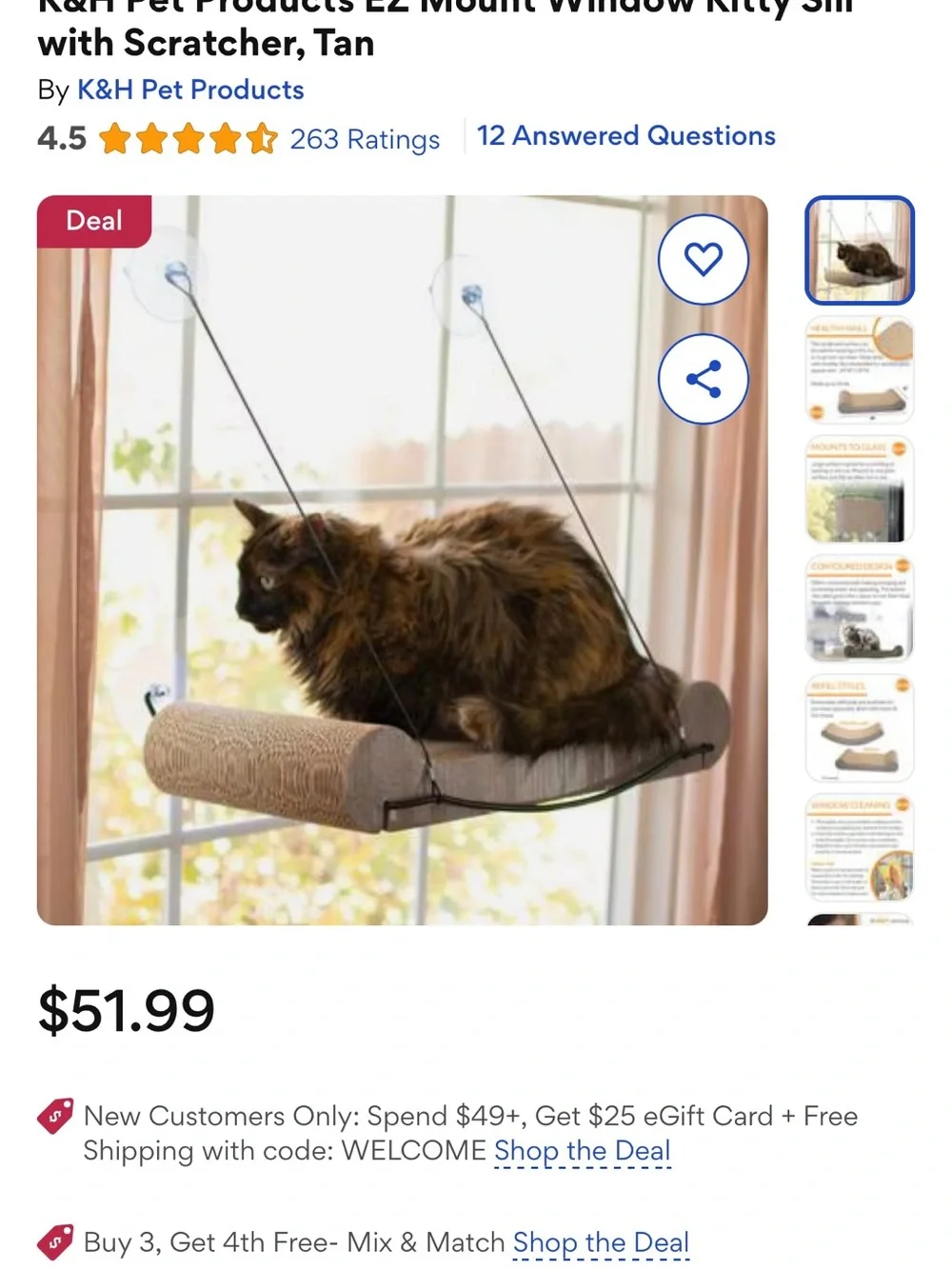 Kitty Sill EZ Mount Scratcher - Gray
